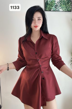 1133 SET SƠMI (NÚT-CONG-ĐỎ ĐÔ)