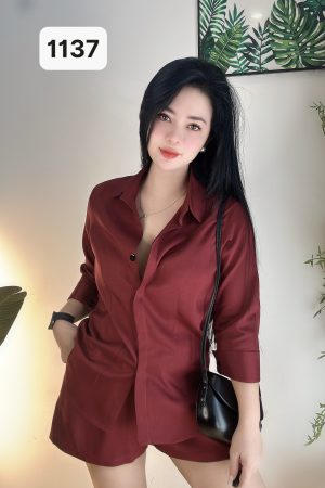 1137 SET SOMI TAY 4 NUT-( ĐỎ ĐÔ)